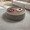 Mesa de Centro Redonda Estilo Cream Francês Sala de Estar Uso Doméstico Designer Criativo Luxo Leve Sensação de Alto Padrão Organização de Armazenamento Mesa de Chá