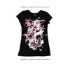 Camiseta de Manga Corta Estampada Estilo Harajuku Europeo y Americano Y2K de Verano, Top de Cuello Redondo, Camiseta Trendy Estilo Calle Oscuro Retro Ins