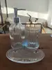 Botella de Gel Antibacterial, Botella de Vidrio Vacía, Botella Dispensadora de Loción, Vaso para Enjuague Bucal de Baño, Jabonera, Juego de Tres Piezas