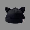 Gorra de Melón con Orejas de Gato Versátil Nueva Linda de Estilo Japonés para Mujer Verano Versión Coreana Cúpula Sin Ala Sombrero Hipster Sombrero de Propietario de Moda