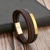 Pulseras de Cuero Tejidas a Mano Transfronterizas para Hombres, Accesorios de Acero Inoxidable para Mujer, Hebillas Magnéticas, Fabricantes de Joyería, Atracción Magnética