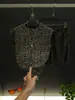 Conjunto de Colete Sem Manga Leopard Print Lantejoula Rasgado Leve de Luxo Transfronteiriço Conjunto de Duas Peças Shorts Casuais Moda Venda Quente Verão Masculino