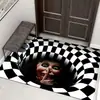 Tapetes de Chão para Halloween Transfronteiriços Amazon Temu para Entrada de Casa Resistentes ao Desgaste Clown Visual 3D Tapetes de Porta Agora Disponíveis para Atacado