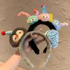 Diadema de Felpa con Cabeza de Monstruo de Dibujos Animados Linda para Mujer Otoño e Invierno Nueva Moda Versátil Pinza para el Pelo Diadema Venta al por Mayor