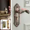 Cerradura de Puerta de Dormitorio Estilo Europeo para Uso Doméstico, Puerta de Madera Interior Universal, Manija de Puerta de Aleación de Aluminio, Cerradura de Puerta Mecánica, Silenciosa