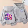 Sudaderas con Cremallera de Moda Estilo Kpop Coreano Periférico Estampado para Niños y Niñas Sudaderas Casuales Transfronterizas Primavera y Otoño