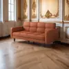 Sofá sencillo de 2 plazas para apartamentos pequeños, plegable, cómodo, diseño moderno y minimalista, adecuado para espacios pequeños de alquiler, configuración de línea recta