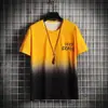 Camiseta de Seda de Hielo para Hombre Verano Nuevo Ins Marca de Moda Verano con Capucha Manga Corta Protector Solar Holgada Tops para Estudiante 1/2 Piezas