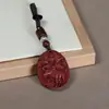 Pingente de Zodíaco Areia Dourada Roxa Cinábrio Pingente de Chaveiro Esculpido em Duas Faces Ano Animal Signo do Zodíaco Boi Item Auspicioso Vestível
