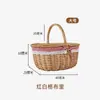 En Stock Canasta de Picnic Tejida a Mano de Sauce Bolsa de Almacenamiento Bolsa de Regalo para Exportación Canasta de Almacenamiento para Vino y Dulces