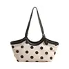 Bolso Tote de Lunares de Nicho Estilo Coreano para Mujer, Nuevo Modelo Verano 2026, Versátil para el Trayecto Diario, Bolso de Hombro Casual