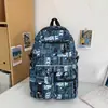 Mochila Nueva y Elegante Estilo Coreano de Moda con Dibujos Animados y Graffiti, Versátil, Ligera, Gran Capacidad, Bolso de Doble Hombro