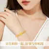 Pulsera de Plata S925 Loto Dorado Ruyi Citrino para Mujer, Lujo Ligero Nuevo Estilo Chino Pulsera de Loto, Regalo para Mejores Amigas, Joyería para Manos