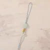 Cordón para Colgar Trébol de Cuatro Hojas de la Suerte Verde con Nudo Propicio, Cordón Corto para Colgar, Accesorio para Teléfono Hecho a Mano Estilo Chino, Cordón para Colgar de Regalo Hecho a Mano de la Suerte