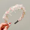 Diadema retorcida fresca y elegante, de lujo ligero para mujer, adecuada para el uso diario en primavera y verano, diadema de ala ancha, dulce accesorio para el cabello estilo coreano