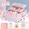 Caixa de armazenamento infantil, grande capacidade para meninas, para presilhas de cabelo, acessórios de cabelo, joias, grampos de cabelo, elásticos de cabelo e porta-joias multicamadas