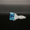 Anillo de Diamante de Alto Carbono S925 Europeo y Americano Explosiones en Vivo Femeninas Cara de Corte Flor de Hielo Seiko Anillo de Diamante Incrustado Completamente Uso Diario