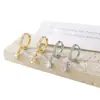 Brincos Versáteis Diários em Forma de Coração e Pera com Moissanita Banhados a Ouro 14K Brilhante para Mulheres, Clipe de Orelha Geométrico da Moda para o Dia a Dia Atacadista