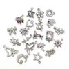 Accesorios de circonita micropavé rellenos de oro de 14k estrella luna flor mariposa corazón colgante materiales para dijes de collar y aretes DIY