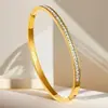 Pulsera de Acero de Titanio de Gama Alta de Nicho con Diseño de Gipsofila y Diamante, Pulsera Sencilla y Lujosa Que No Se Desvanece, Pulsera de Acero Inoxidable