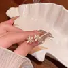 Pendientes Exquisitos de Estilo Coreano Populares de Alta Resistencia con Microincrustaciones de Circonita para Mujer, Pendientes de Lujo Ligero de Nicho de Gama Alta, Accesorios para Orejas de Celebridad de Internet