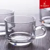 Tazas de Té de Flores Gruesas Resistentes al Calor para Exportación, Tazas de Té para el Hogar, Vasos para Cerveza, Tazas de Café, Vasos de Vidrio con Asas, Venta al por Mayor