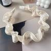Estilo K de Diadema Simple Plisada, Agujero para el Cabello con Malla Volante de Alta Gama, Coletero Plisado de Intestino Grueso, Pasador para el Cabello Ancho para Lavar la Cara para Mujeres