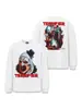 Camiseta de Manga Larga Pesada Estampada Lavada Copo de Nieve Retro Americano Transpirable Stewell Clown Top para Pareja