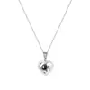 Collar Popular Transfronterizo de Acero de Titanio con Corazón de Múltiples Diamantes para Mujer, Colgante de Proyección en Forma de Corazón, Joyería Personalizable en 100 Idiomas