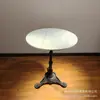 Mesa de Comedor Exterior Francesa de Pizarra Mármol con Borde de Acero Inoxidable Mesas y Sillas para Restaurante Occidental Tienda de Té con Leche Cafetería