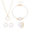 Amazon Nova Jóias Lucky Five-leaf Clover Pingente Multicolor Colar Quatro Peças Luz Luxo Elegante Senhoras terno