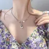 Colar Ot com Fivela de Coração 3D Estilo Coreano Doce e Cool para Mulheres, Moda Retrô, Temperamento Artístico, Corrente de Clavícula em Forma de Coração Hip-Hop