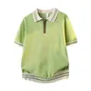 2026 Nuevo Estilo Camisa Polo de Seda de Hielo Francesa de Alta Gama para Hombre Tejido Casual Superior Camiseta Polo de Verano