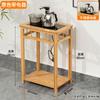 Mesa de Té para Uso Doméstico, Pequeña Mesa de Té Gabinete Lateral, Barra de Té de Madera Maciza, Mesa de Té con Hervidor, Estante Integrado para Cubeta de Agua, Gabinete de Té