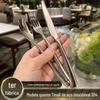 Fábrica direta 304 aço inoxidável louça doméstica crianças ocidental steak faca e garfo de alto valor ocidental estilo colher e garfo