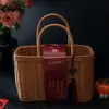 Canasta tejida a mano para hornear repostería, tamales del Festival del Bote del Dragón, empaque de huevo de pato salado, caja vacía para regalo de cumpleaños, boda y celebración