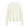 Camiseta básica de punto de color liso con cuello semialto adornado con pedrería, nuevo top de punto 100% cachemir puro slim-fit para mujer Otoño/Invierno