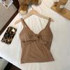Design irregular torcido camisole mulheres verão pequeno sexy curto desgaste externo inferior superior interno