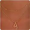 Collar de Cobre con 26 Letras Transfronterizo de Amazon para Mujer, Cadena para Clavícula con Colgante Personalizado en Capas de Alta Gama, Joyería Versátil y Elegante