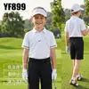 2026Pgm Roupas de Golfe Infantis para Meninos Roupa de Verão de Manga Curta Proteção Solar Tops Respiráveis