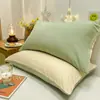 Juego de Fundas de Almohada, Un Par, para Uso Doméstico, Adulto, Algodón Lavado, Funda de Almohada de Color Sólido Simple, Funda de Almohada Estilo Nórdico, Dormitorio, para Mujeres