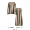 Suéter de Cachemira para Mujer Talla Grande Otoño e Invierno Suéter Base Traje Cuello Redondo Tejido Adelgazante Holgado Cuello de Una Línea Versátil Puro