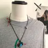 Collar Largo de Cuerda Trenzada Colorida de Gato Corazón de Manzana Salchicha Adorable para Mujer Gargantilla Versátil Cadena para Suéter