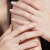Anillo de pareja de la serie Mobius para mujer, diseño de nicho simple, ligero y lujoso, anillo abierto de moda.