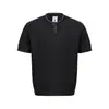 B2017 Estilo de Rua Nicho Desconstruído Estilo Old Money High-End Cor Sólida Design de Gola Redonda Camiseta Masculina de Tricô Solta