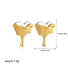 Pendientes de corazón cruzado Europa y Estados Unidos combinación de colores oro y plata joyería para orejas de estilo mecánico de lujo ligero de alta gama con forma de corazón de amor