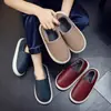 Sapatos de casa de couro genuíno e algodão para homens, inverno, bolsa no calcanhar, interior, antiderrapante, sola grossa, par, casa, quentes, sapatos de puerpério, sapatos