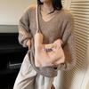 Bolso Chaleco Peludo Otoño e Invierno Transfronterizo 2026 Nuevo Estilo Bolso de Mano con Hebilla de Cierre Bolso Cubo Bolso de Hombro Cruzado Esponjoso