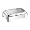 Estufa de Buffet de Acero Inoxidable Dorada, Estufa de Buffet con Pantalla Visual, Estufa de Alcohol, Estufa de Mesa abatible para Desayuno de Hotel y Restaurante, Transfronterizo