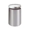 Cubo de Basura Redondo de Doble Capa Sin Tapa de Acero Inoxidable para Habitación de Hotel y Hogar, Creativo, Sencillo, Moderno